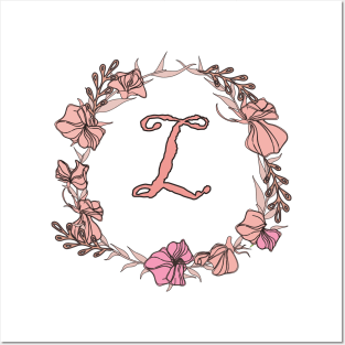 Letter L Rose Pink Initial Monogram - Letter l Posters and Art